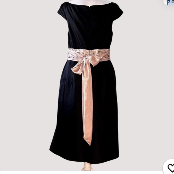 Adrianna Papell Capped Sleeve Satiny Formal Occasion Dress Blush Pink Size14 - Picture 5 of 13